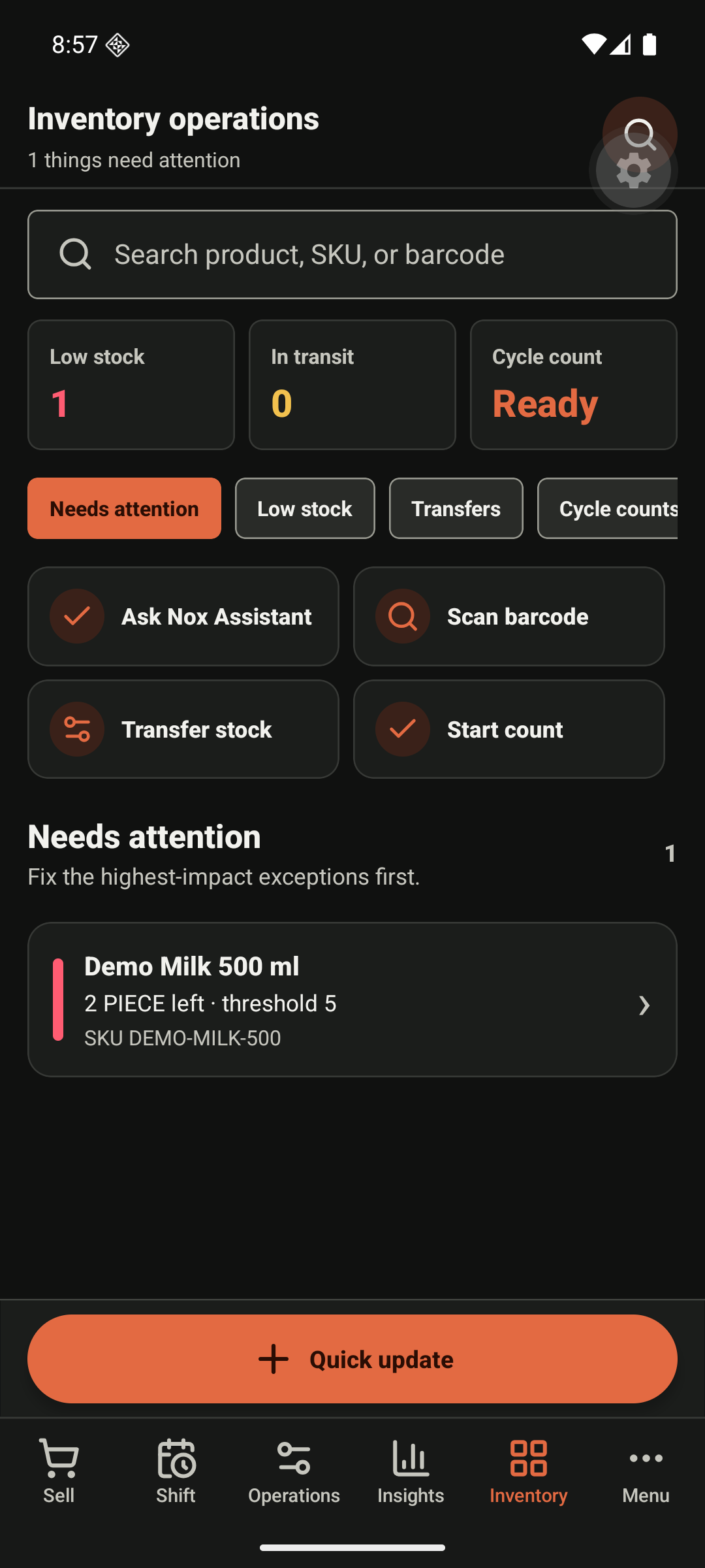 Nox Billings Android inventory